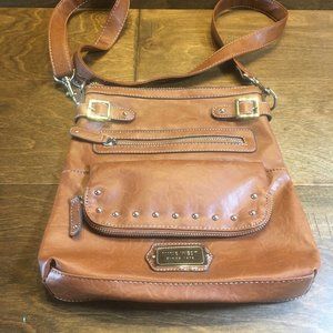 Nine West Brown Leather Crossbody Bag/Purse